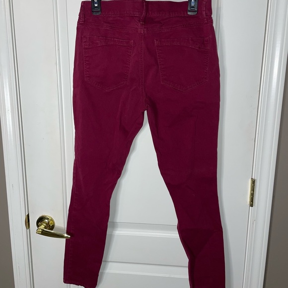 Express Ankle Leggings, Mid Rise, Burgundy, Size 10 - Picture 4 of 4